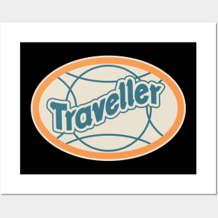 Retro Traveder Badge - Vintage backpacker Sticker - Classic Travel Illustration Posters and Art